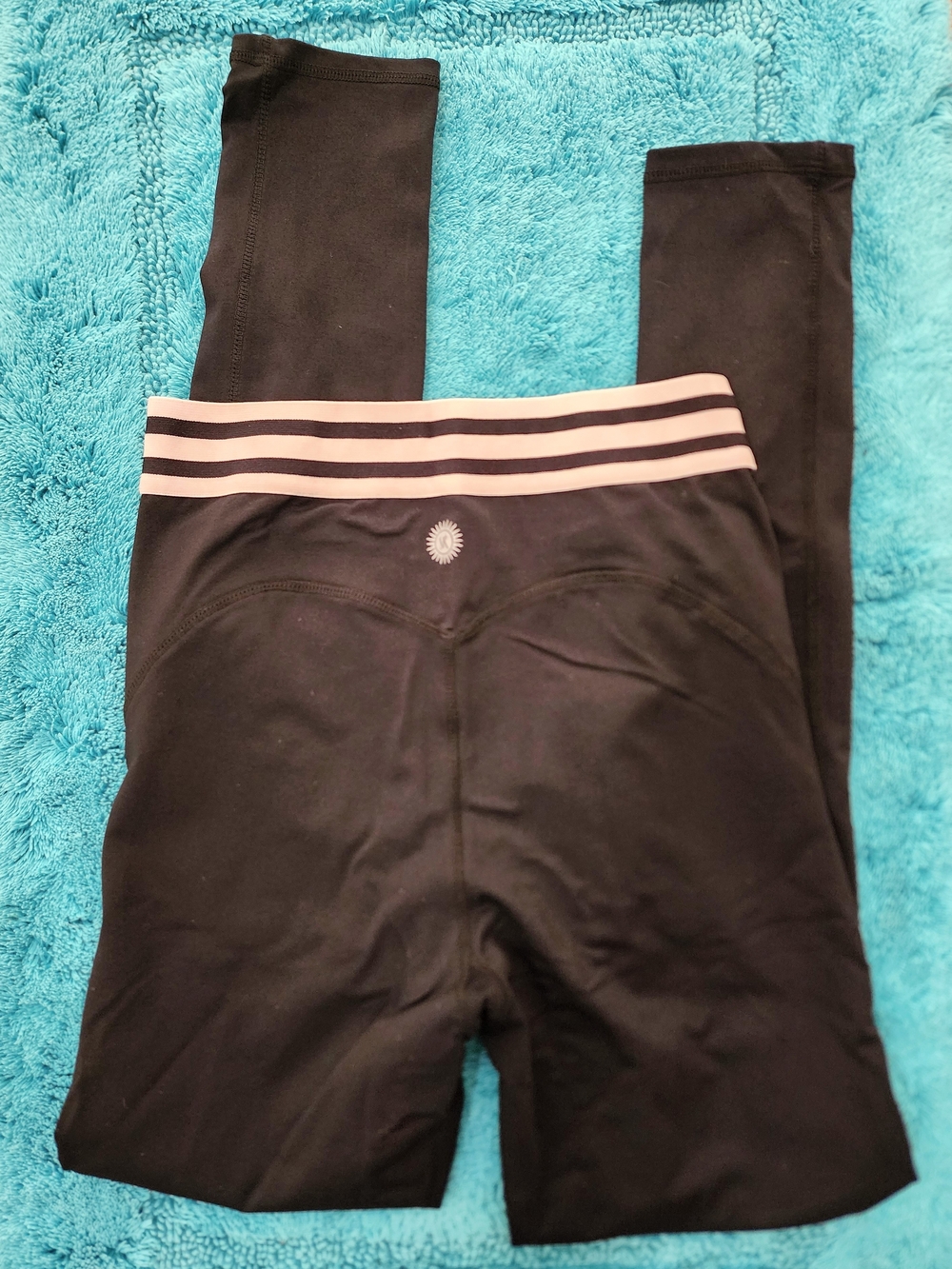 Sommer Ray Black Leggings with White Stripe Waistband